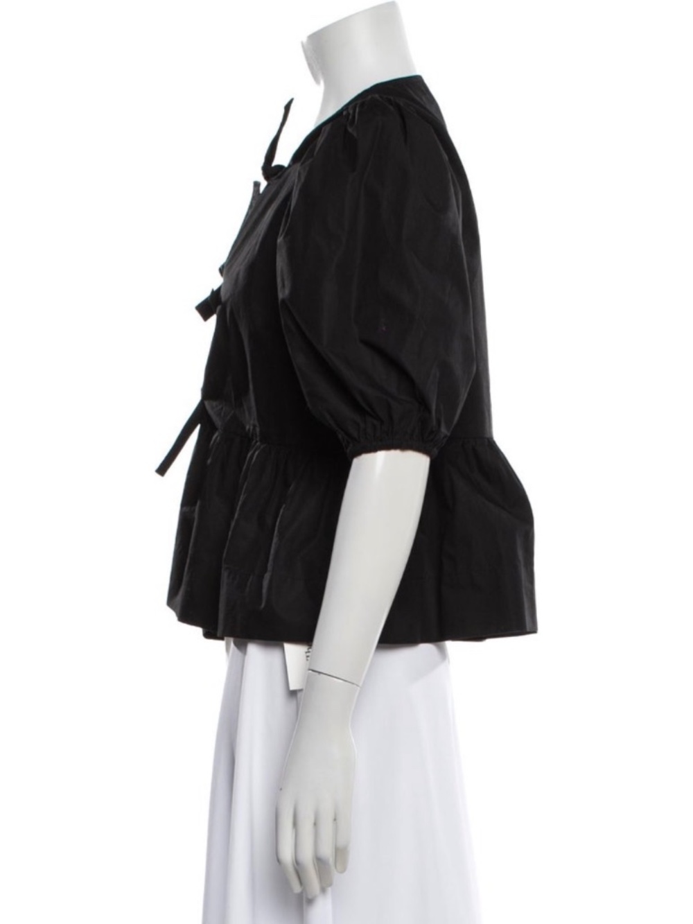 Ganni Tie Neck Short Sleeve Blouse Size: M | US6, DK36 - Picture 5 of 5